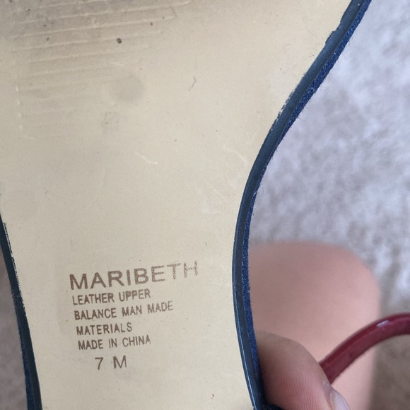 Monroe & Main Maribeth Blue & Red Heels - Picture 5 of 5
